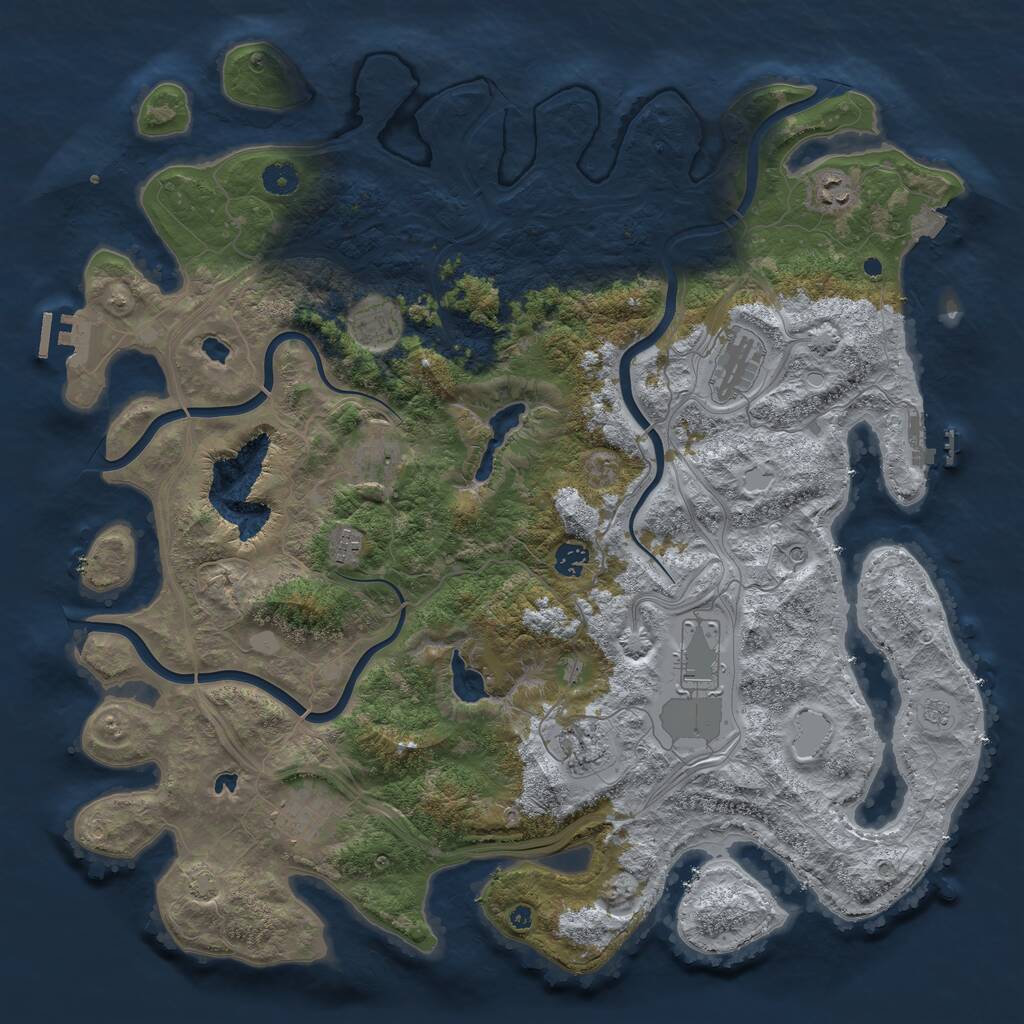 Rust Map: Procedural Map, Size: 4500, Seed: 6231271, 15 Monuments