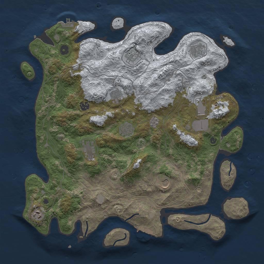 Rust Map: Procedural Map, Size: 4250, Seed: 3301546, 19 Monuments