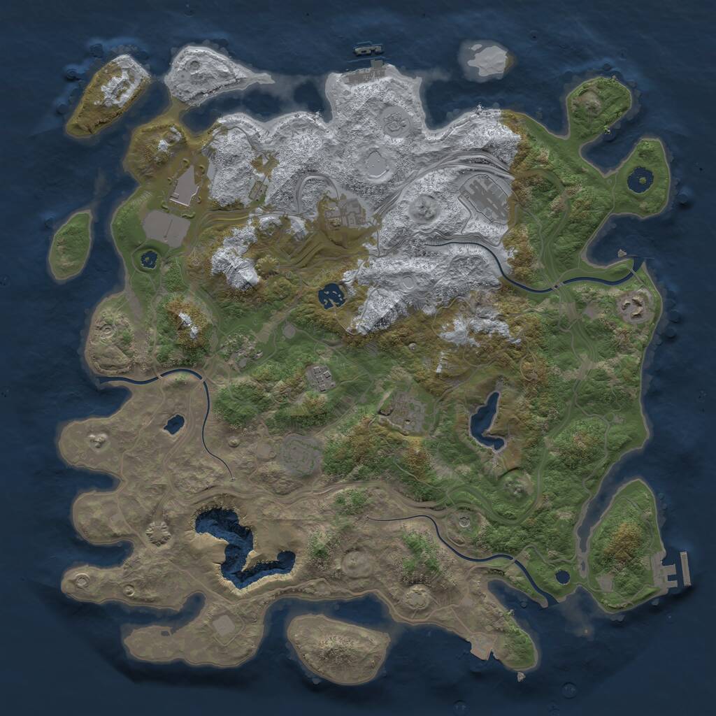 Rust Map: Procedural Map, Size: 4250, Seed: 2861565, 15 Monuments