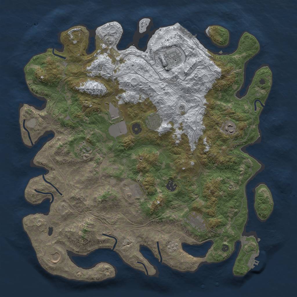 Rust Map: Procedural Map, Size: 4250, Seed: 5483748, 18 Monuments