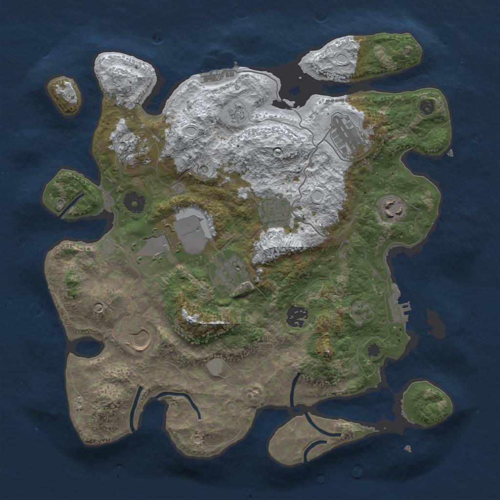 Rust Map: Procedural Map, Size: 3500, Seed: 527, 17 Monuments