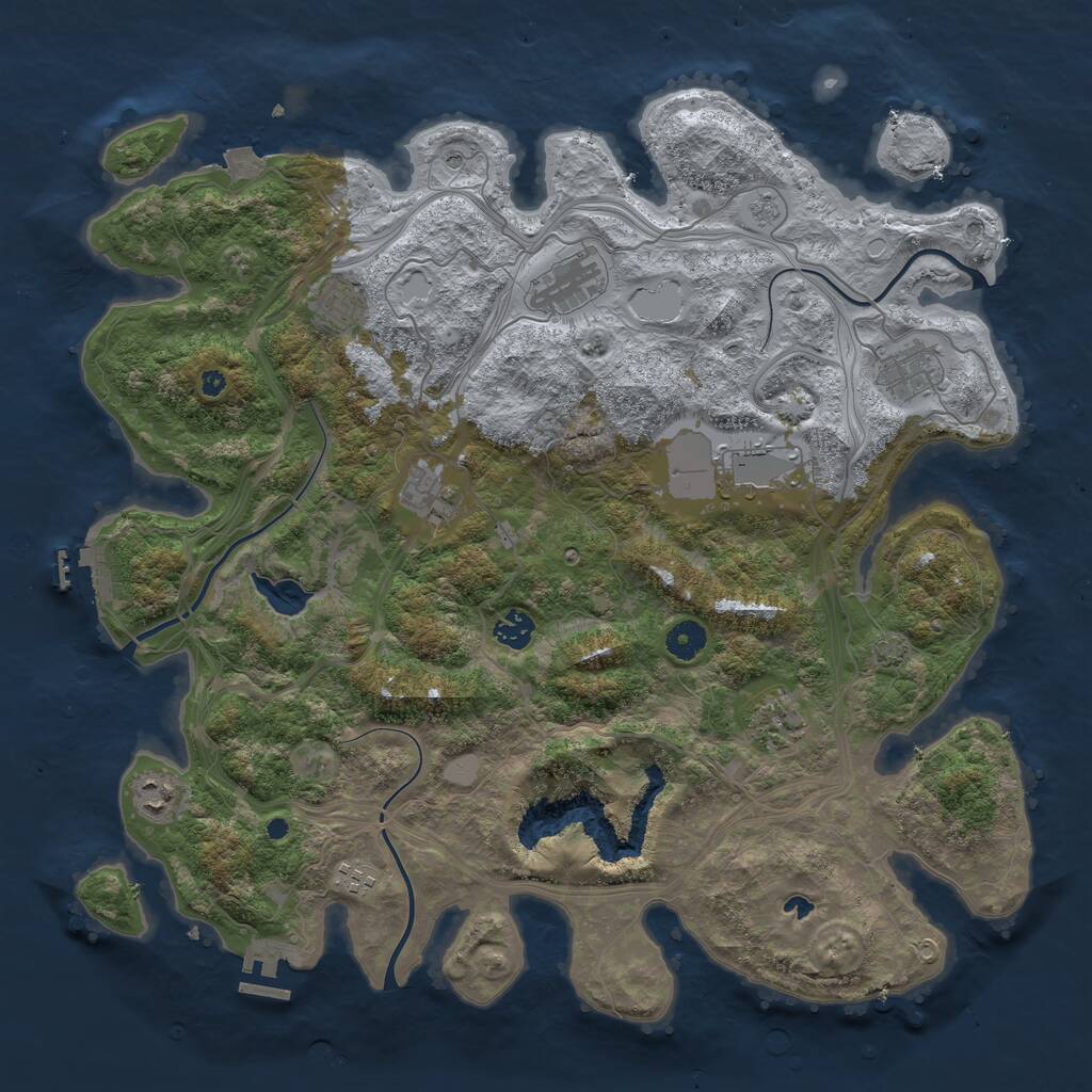 Rust Map: Procedural Map, Size: 4250, Seed: 576732, 15 Monuments