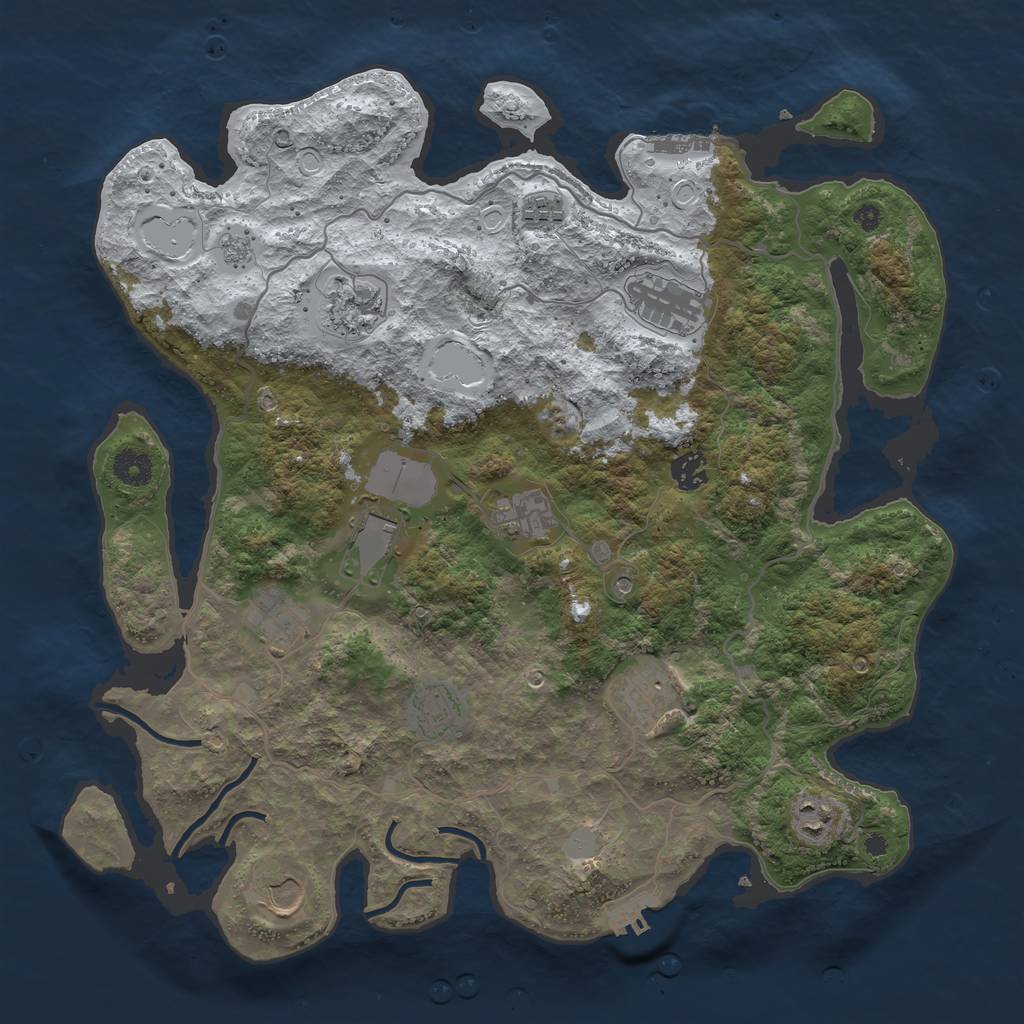 Rust Map: Procedural Map, Size: 4000, Seed: 72765341, 20 Monuments