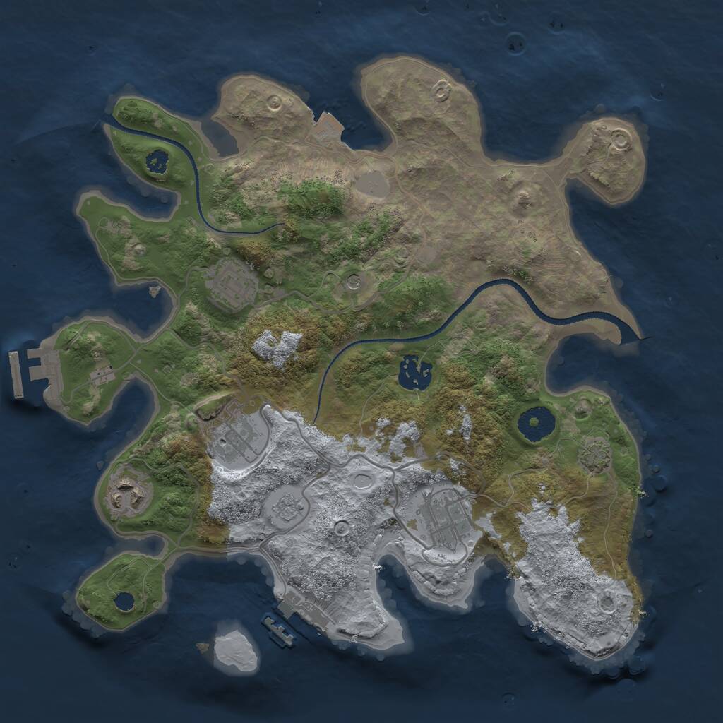 Rust Map: Procedural Map, Size: 3100, Seed: 999, 11 Monuments