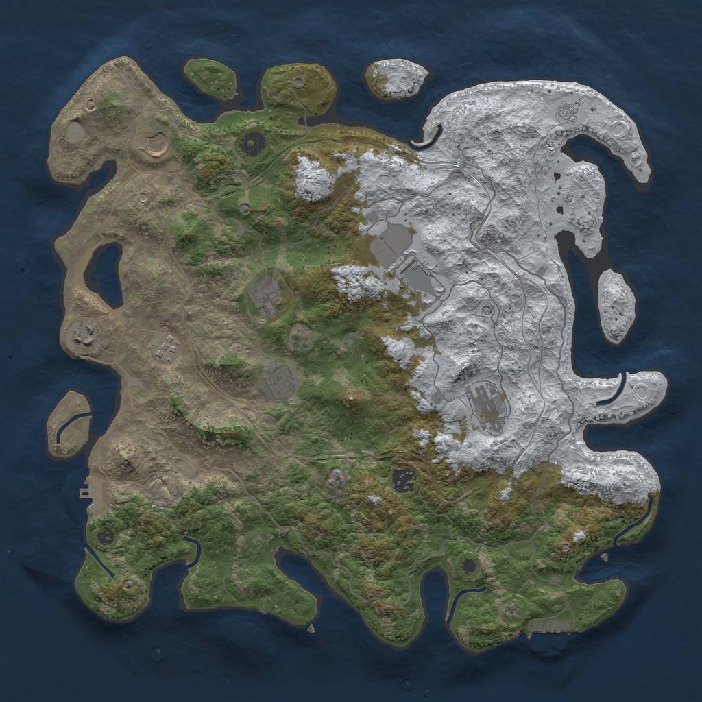 Rust Map: Procedural Map, Size: 4250, Seed: 230, 17 Monuments
