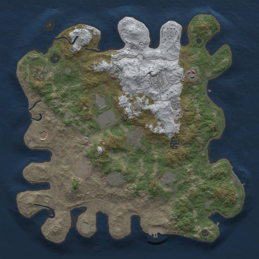 Rust Map: Procedural Map, Size: 4000, Seed: 486899, 20 Monuments