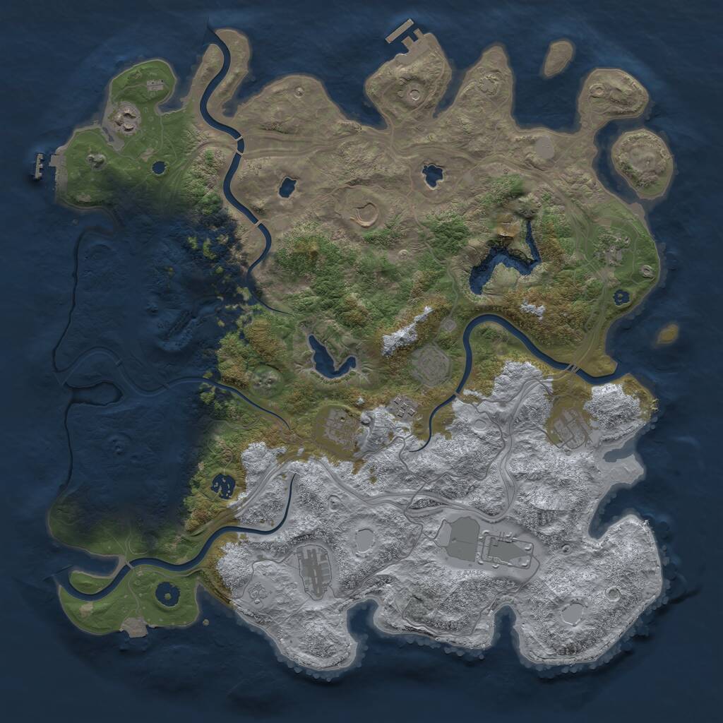 Rust Map: Procedural Map, Size: 4500, Seed: 147383, 16 Monuments