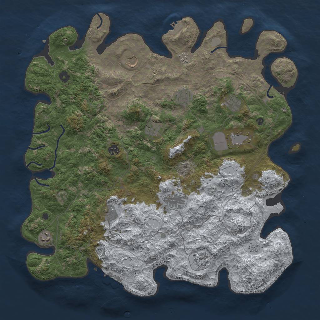 Rust Map: Procedural Map, Size: 4500, Seed: 147383, 20 Monuments