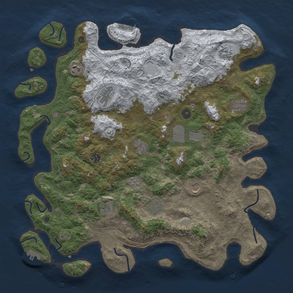 Rust Map: Procedural Map, Size: 4500, Seed: 3007966, 20 Monuments