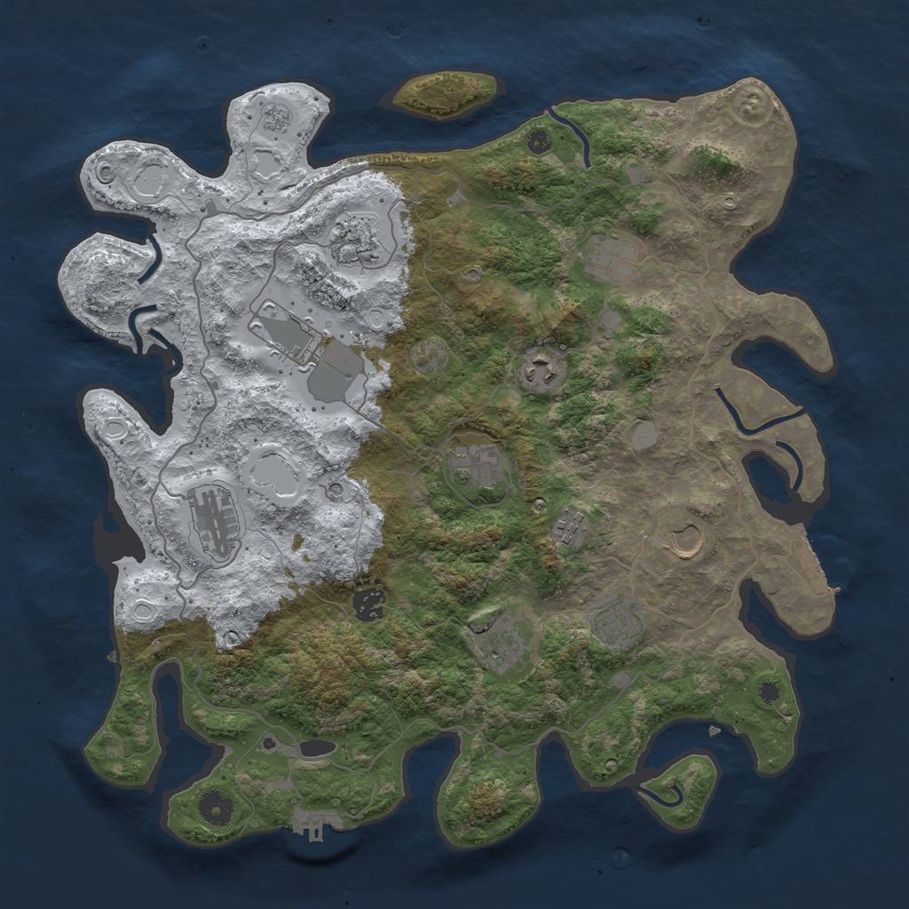 Rust Map: Procedural Map, Size: 4000, Seed: 948623, 20 Monuments