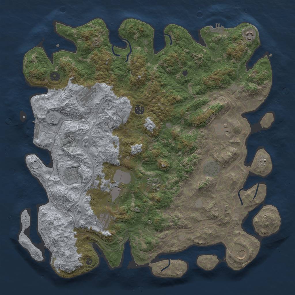 Rust Map: Procedural Map, Size: 4500, Seed: 17056, 20 Monuments