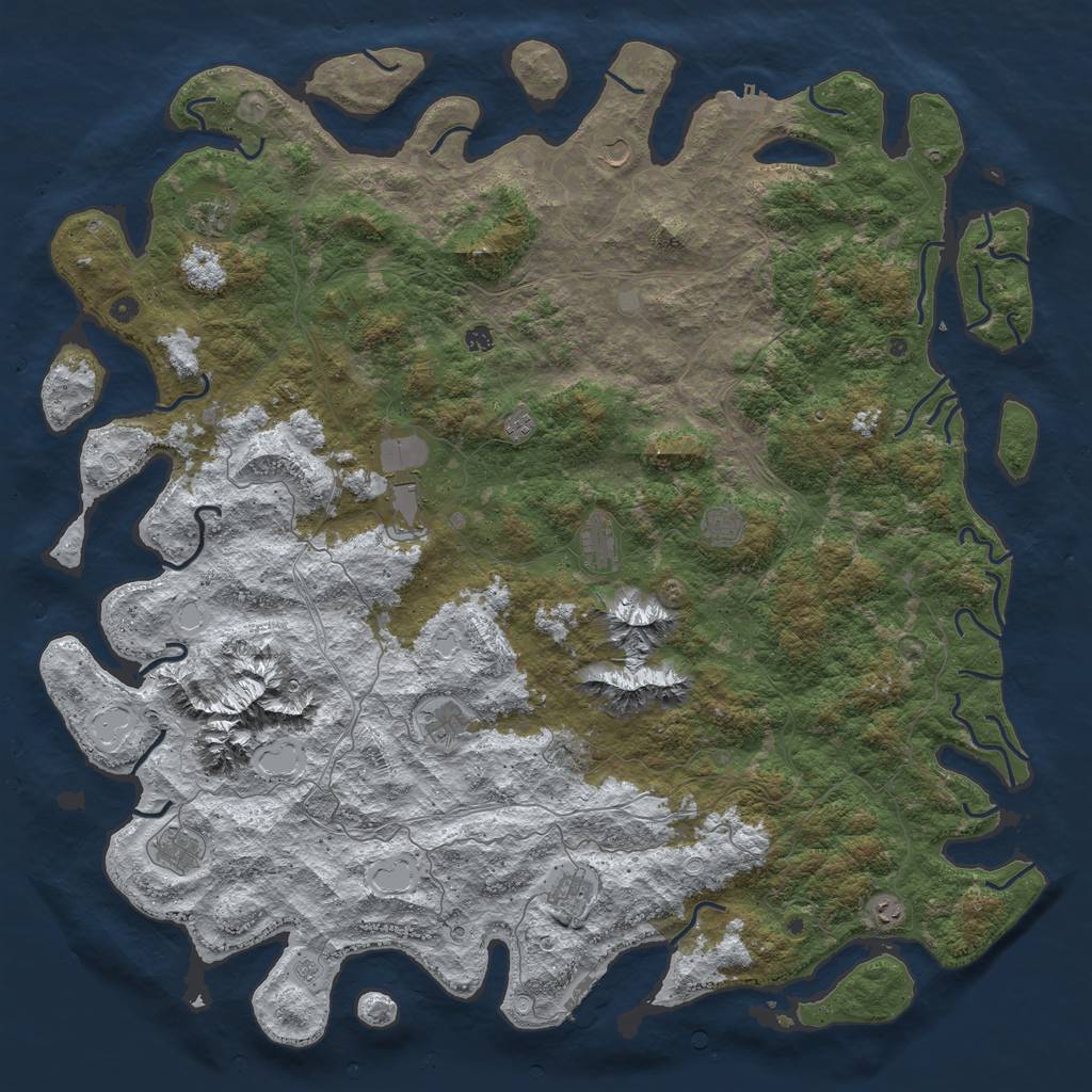 Rust Map: Procedural Map, Size: 6000, Seed: 13371337, 20 Monuments