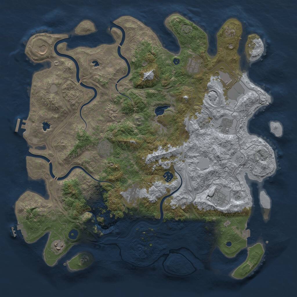 Rust Map: Procedural Map, Size: 4500, Seed: 234878, 17 Monuments