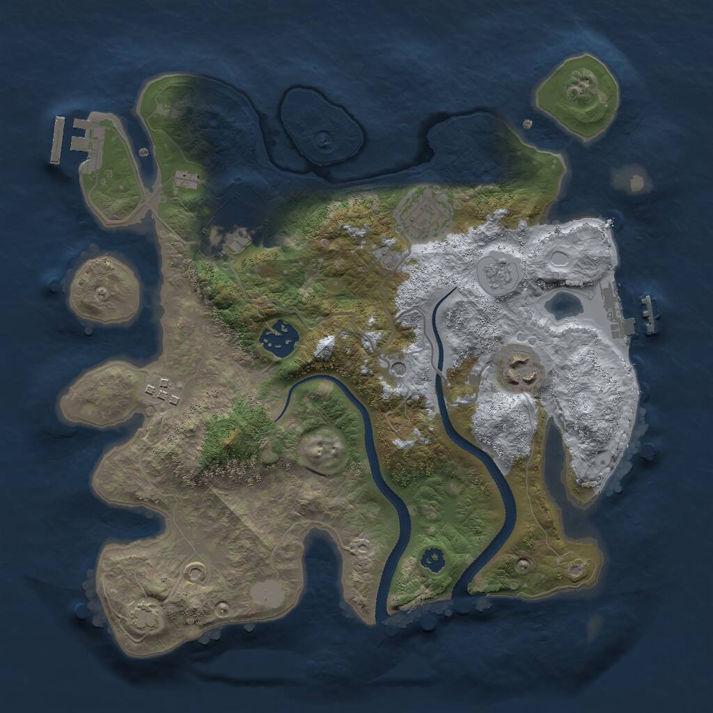 Rust Map: Procedural Map, Size: 3000, Seed: 117594326, 11 Monuments