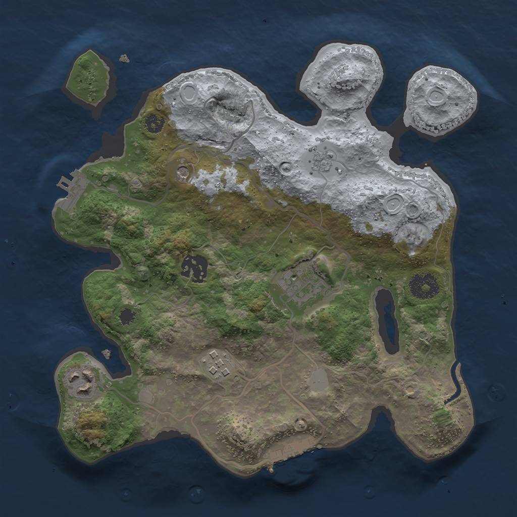 Rust Map: Procedural Map, Size: 2750, Seed: 1505651974, 13 Monuments