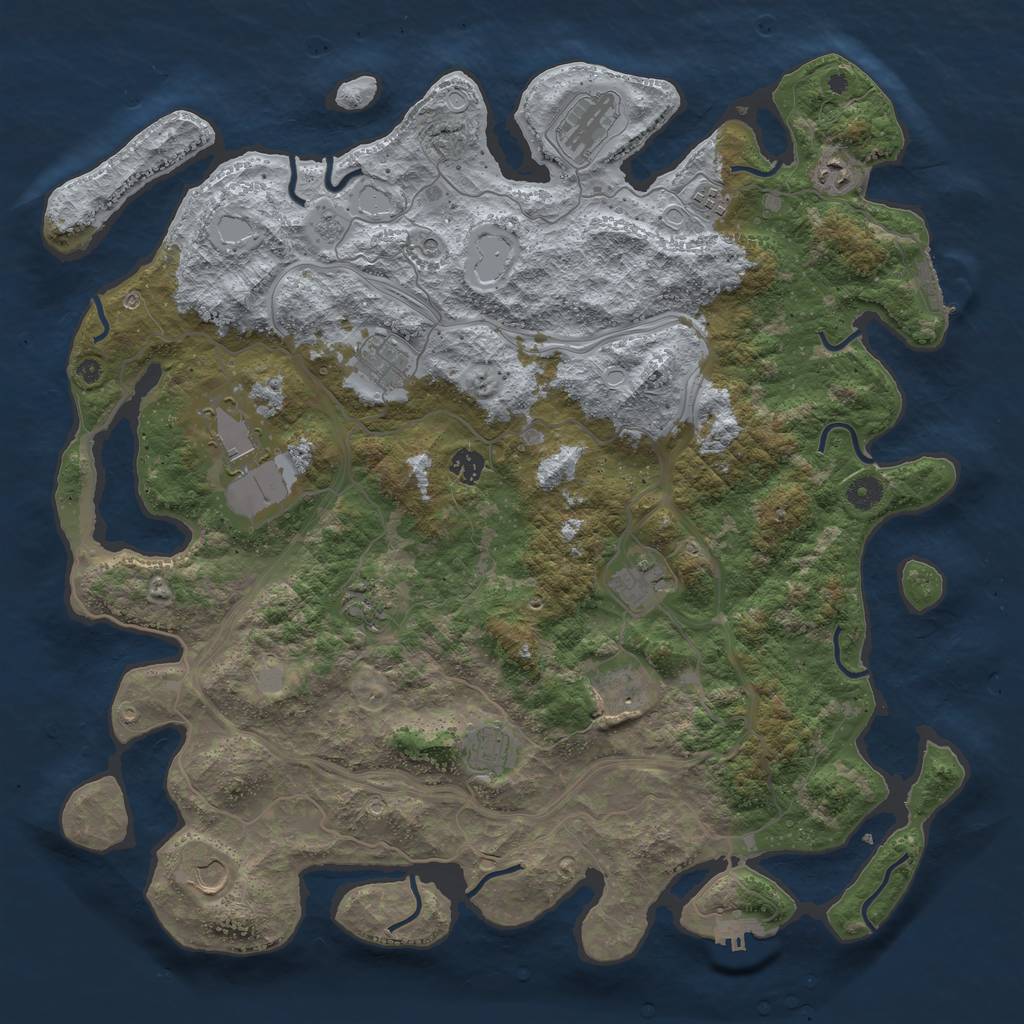 Rust Map: Procedural Map, Size: 4500, Seed: 1140148, 20 Monuments