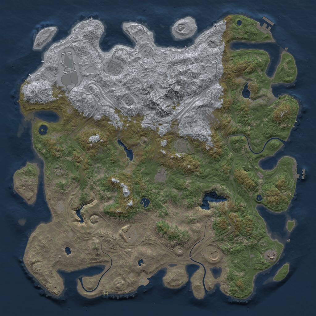 Rust Map: Procedural Map, Size: 5000, Seed: 9876147, 17 Monuments