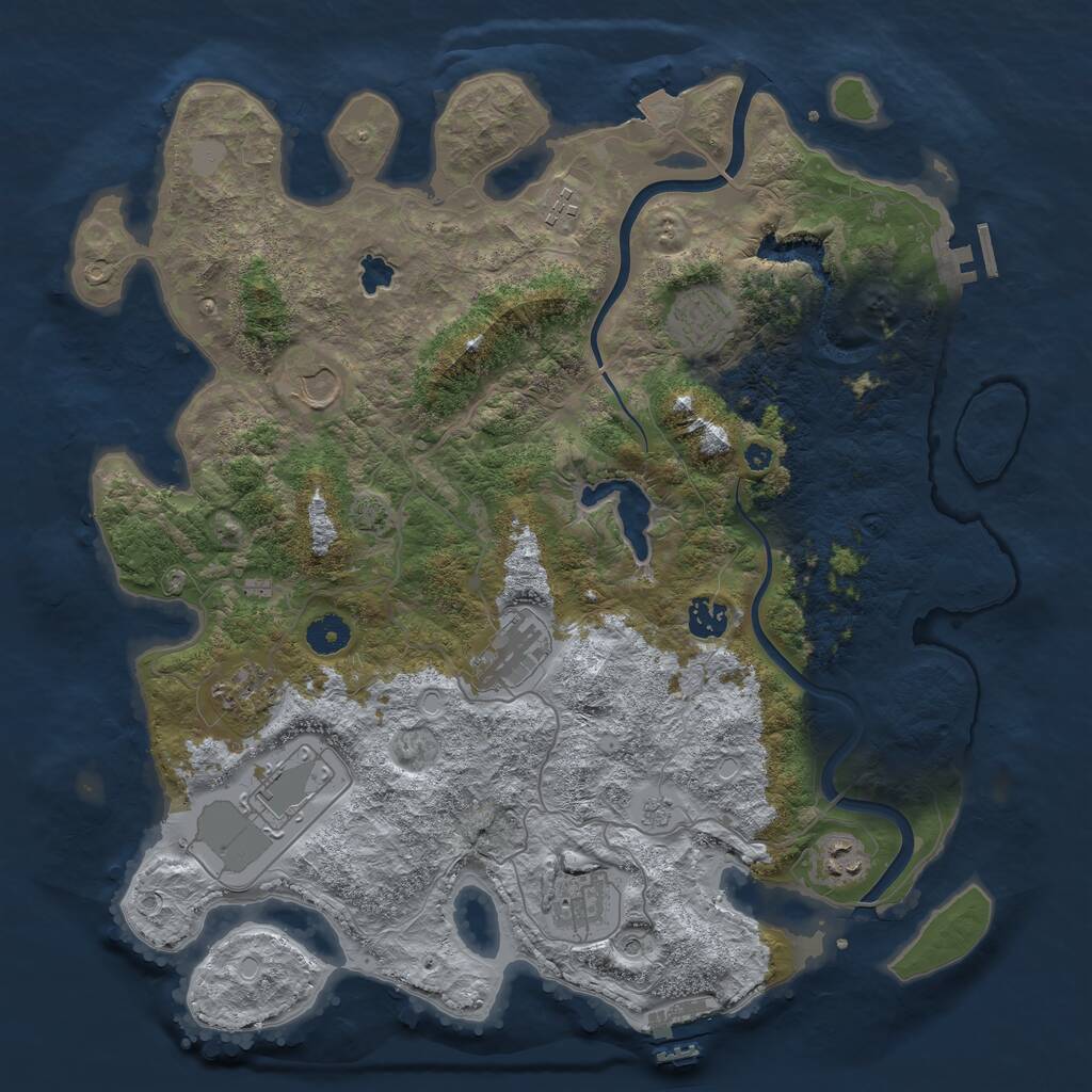 Rust Map: Procedural Map, Size: 4000, Seed: 315344, 15 Monuments