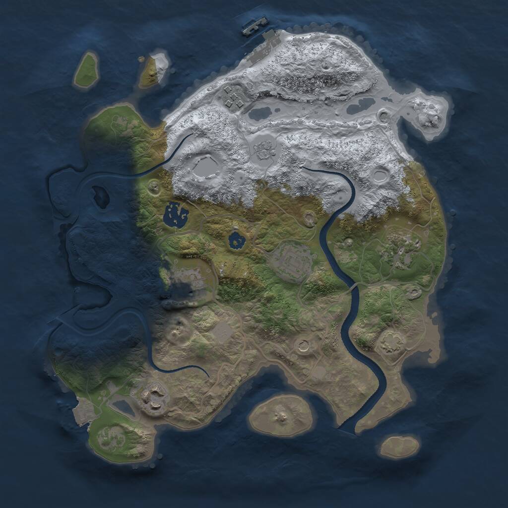 Rust Map: Procedural Map, Size: 3000, Seed: 9345, 11 Monuments
