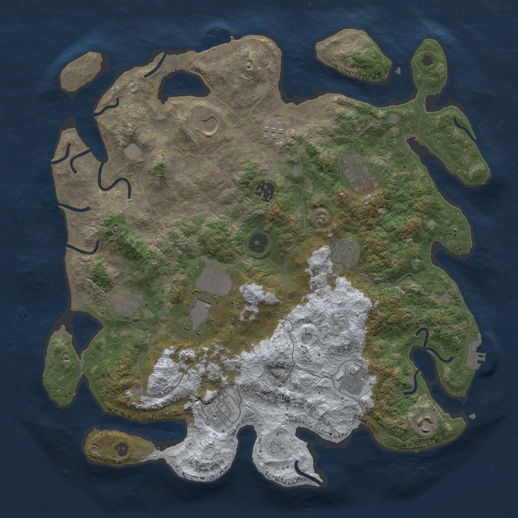 Rust Map: Procedural Map, Size: 4000, Seed: 699965, 19 Monuments