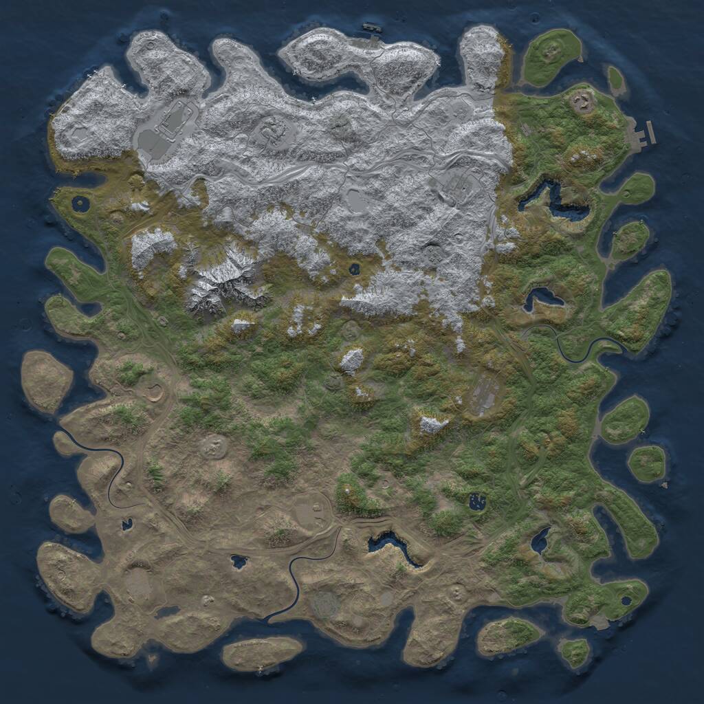 Rust Map: Procedural Map, Size: 6000, Seed: 329018, 17 Monuments