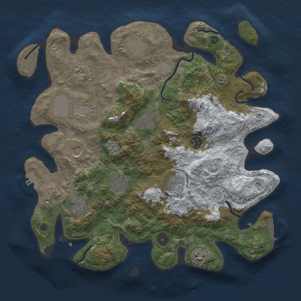 Rust Map: Procedural Map, Size: 3750, Seed: 1871355137, 20 Monuments
