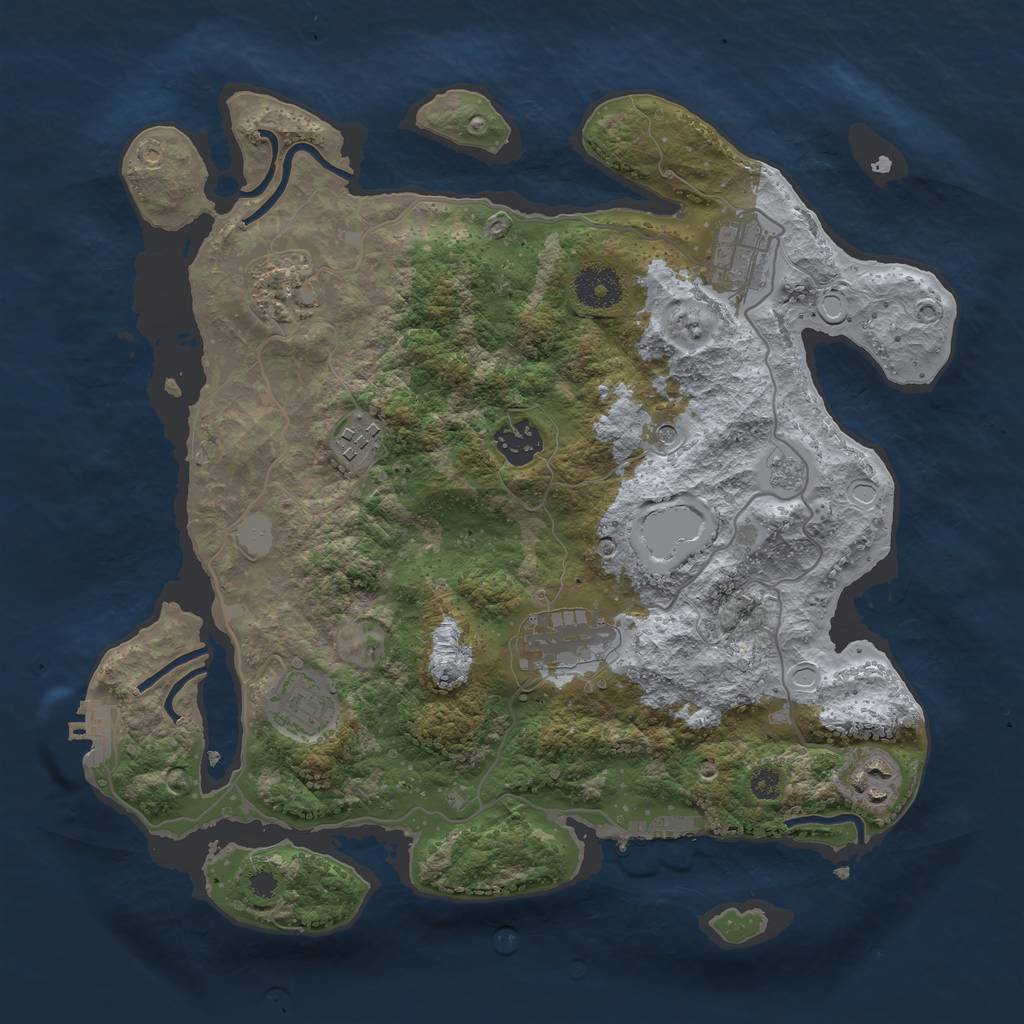 Rust Map: Procedural Map, Size: 3400, Seed: 917, 14 Monuments