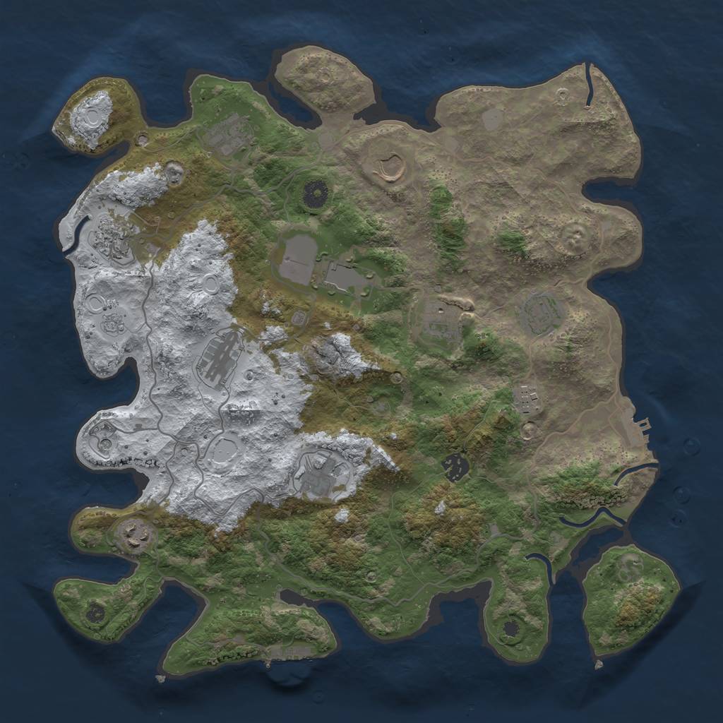Rust Map: Procedural Map, Size: 4000, Seed: 1520361611, 20 Monuments