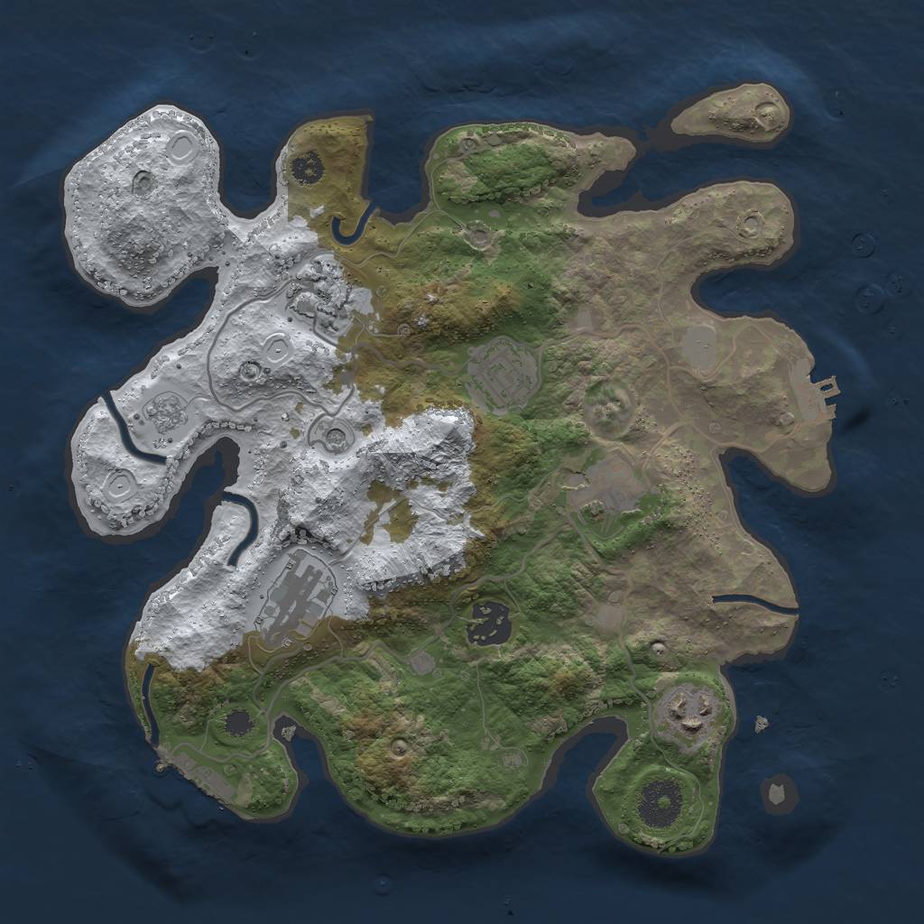 Rust Map: Procedural Map, Size: 3000, Seed: 2439537, 15 Monuments