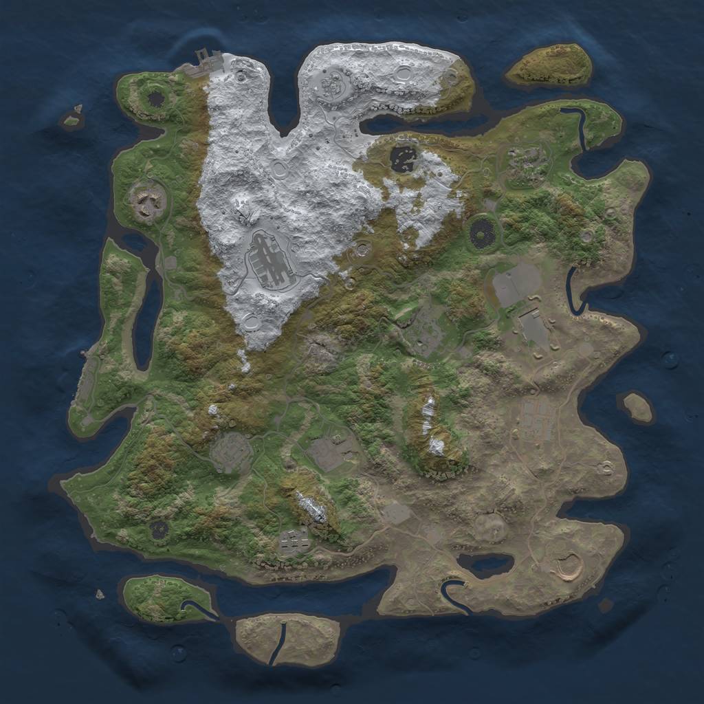 Rust Map: Procedural Map, Size: 3850, Seed: 197817702, 20 Monuments