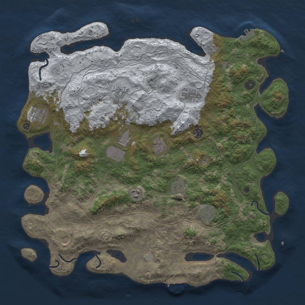 Rust Map: Procedural Map, Size: 4500, Seed: 1433180, 20 Monuments