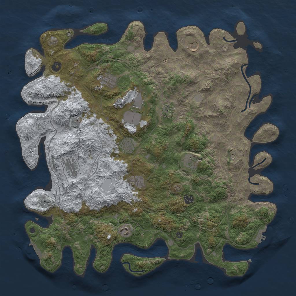 Rust Map: Procedural Map, Size: 4500, Seed: 123455, 20 Monuments