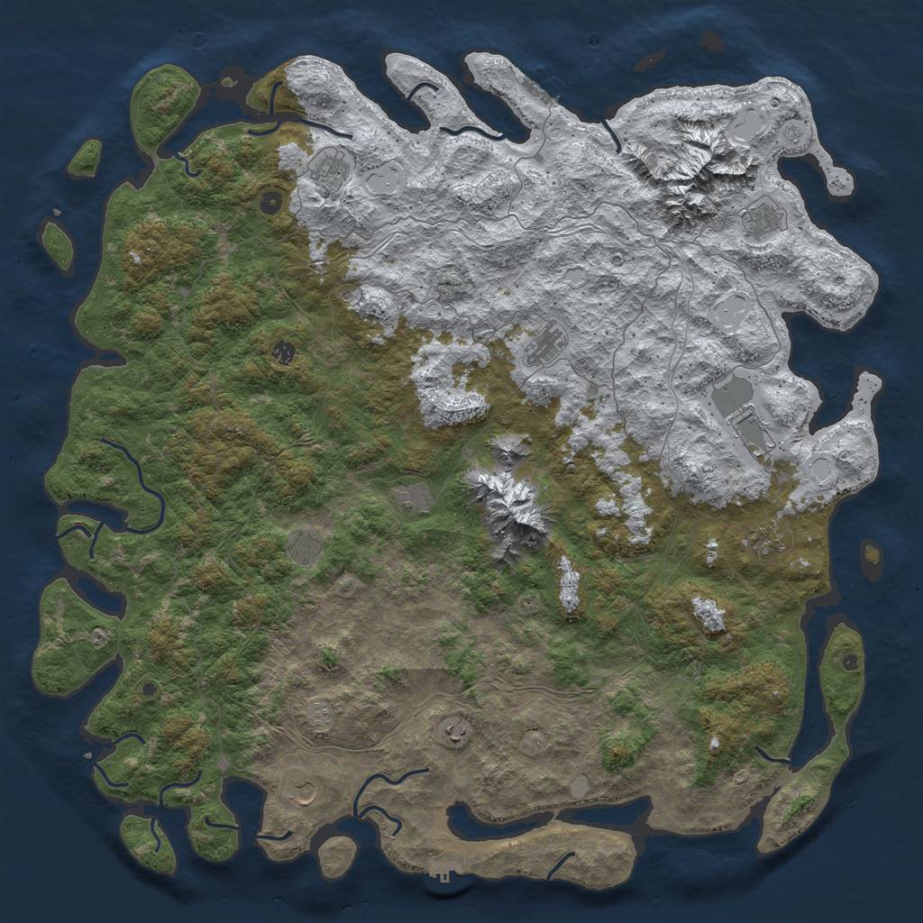 Rust Map: Procedural Map, Size: 6000, Seed: 21095, 20 Monuments
