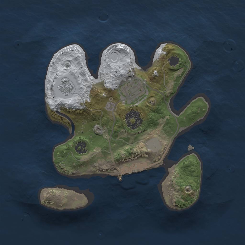 Rust Map: Procedural Map, Size: 2000, Seed: 1989862854, 8 Monuments