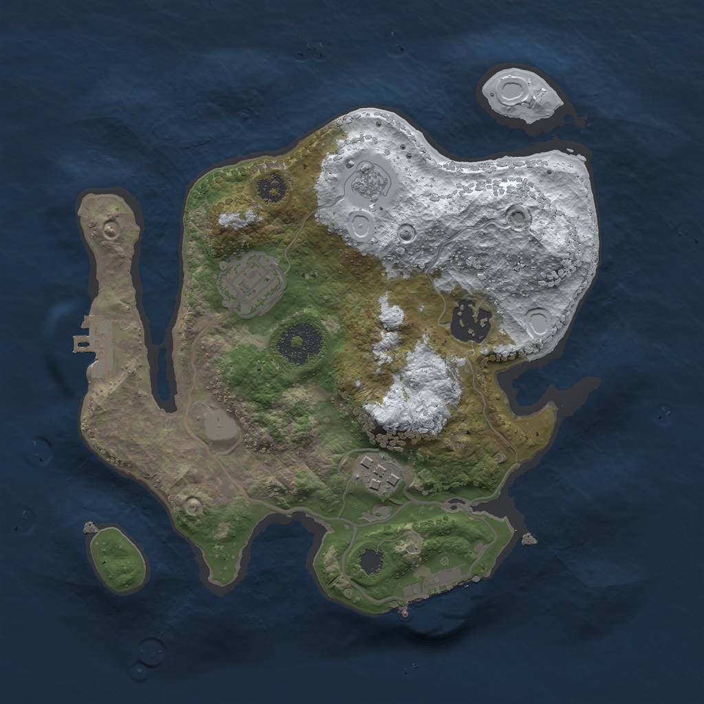 Rust Map: Procedural Map, Size: 2500, Seed: 991713316, 11 Monuments