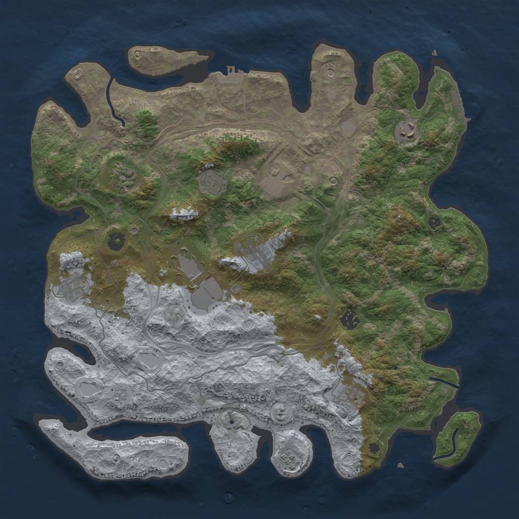 Rust Map: Procedural Map, Size: 4250, Seed: 4191428, 19 Monuments