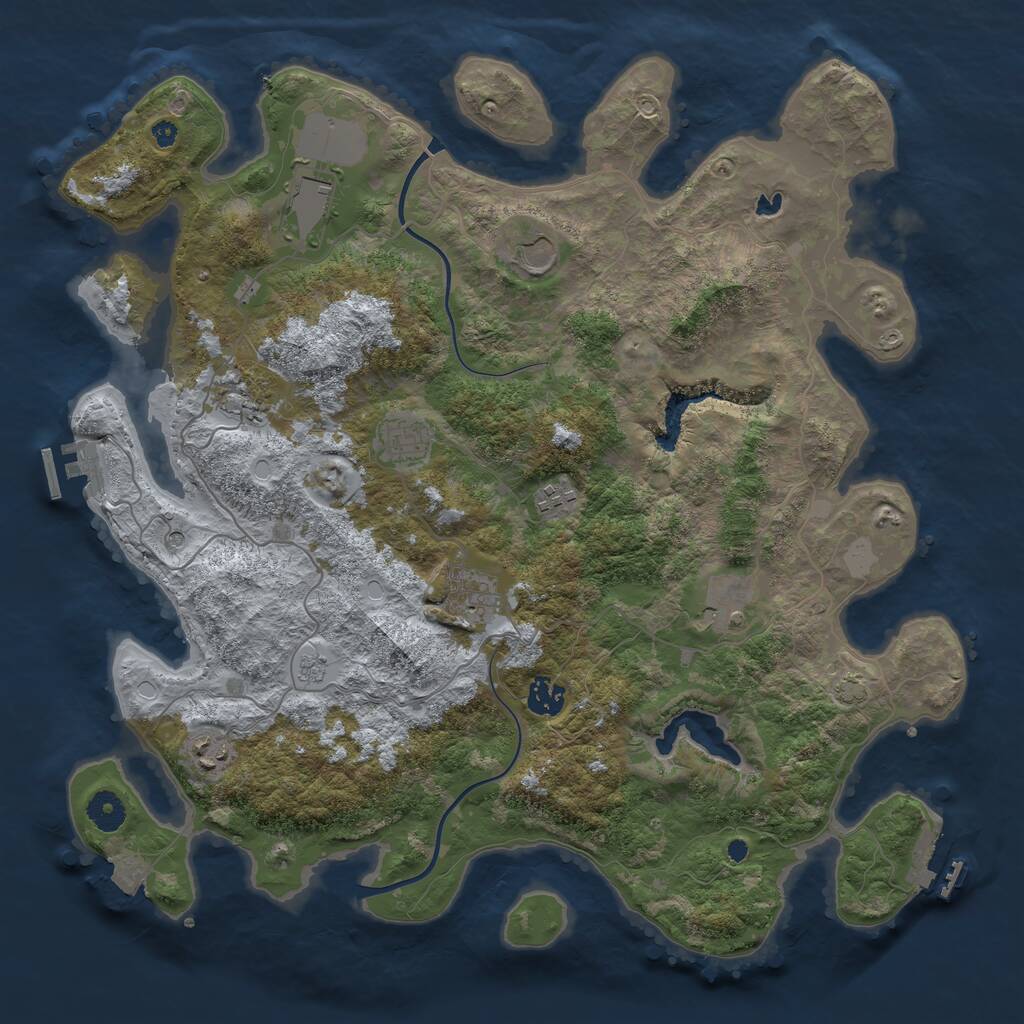 Rust Map: Procedural Map, Size: 4000, Seed: 4846, 15 Monuments