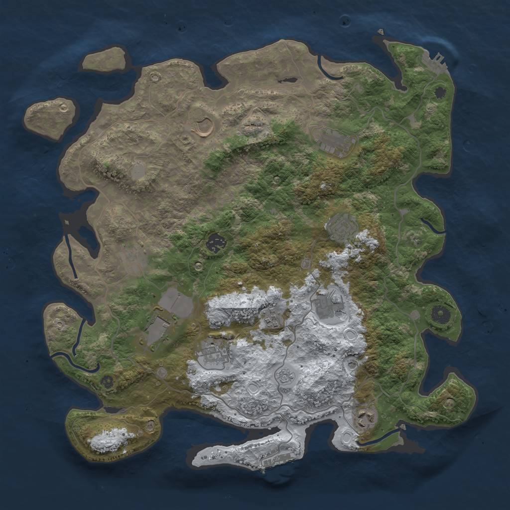 Rust Map: Procedural Map, Size: 4000, Seed: 413794, 19 Monuments