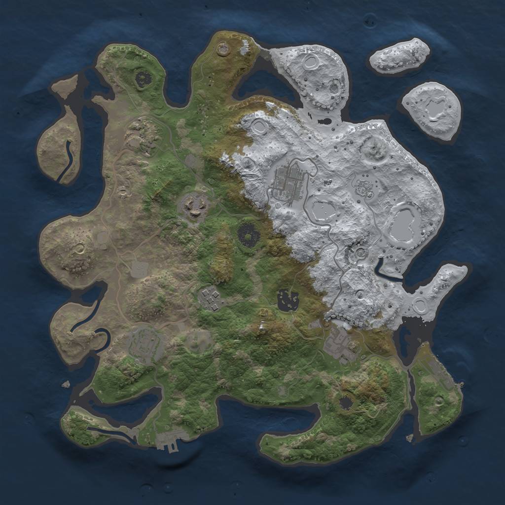 Rust Map: Procedural Map, Size: 3250, Seed: 2220616, 16 Monuments