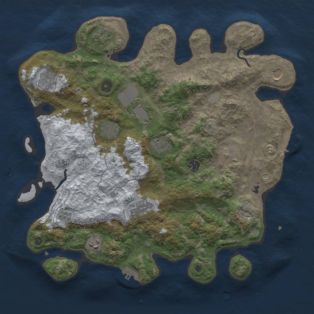 Rust Map: Procedural Map, Size: 4000, Seed: 2244, 20 Monuments