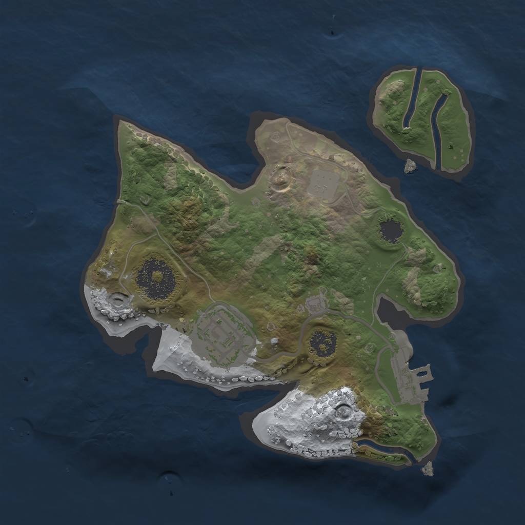 Rust Map: Procedural Map, Size: 2000, Seed: 23156, 7 Monuments
