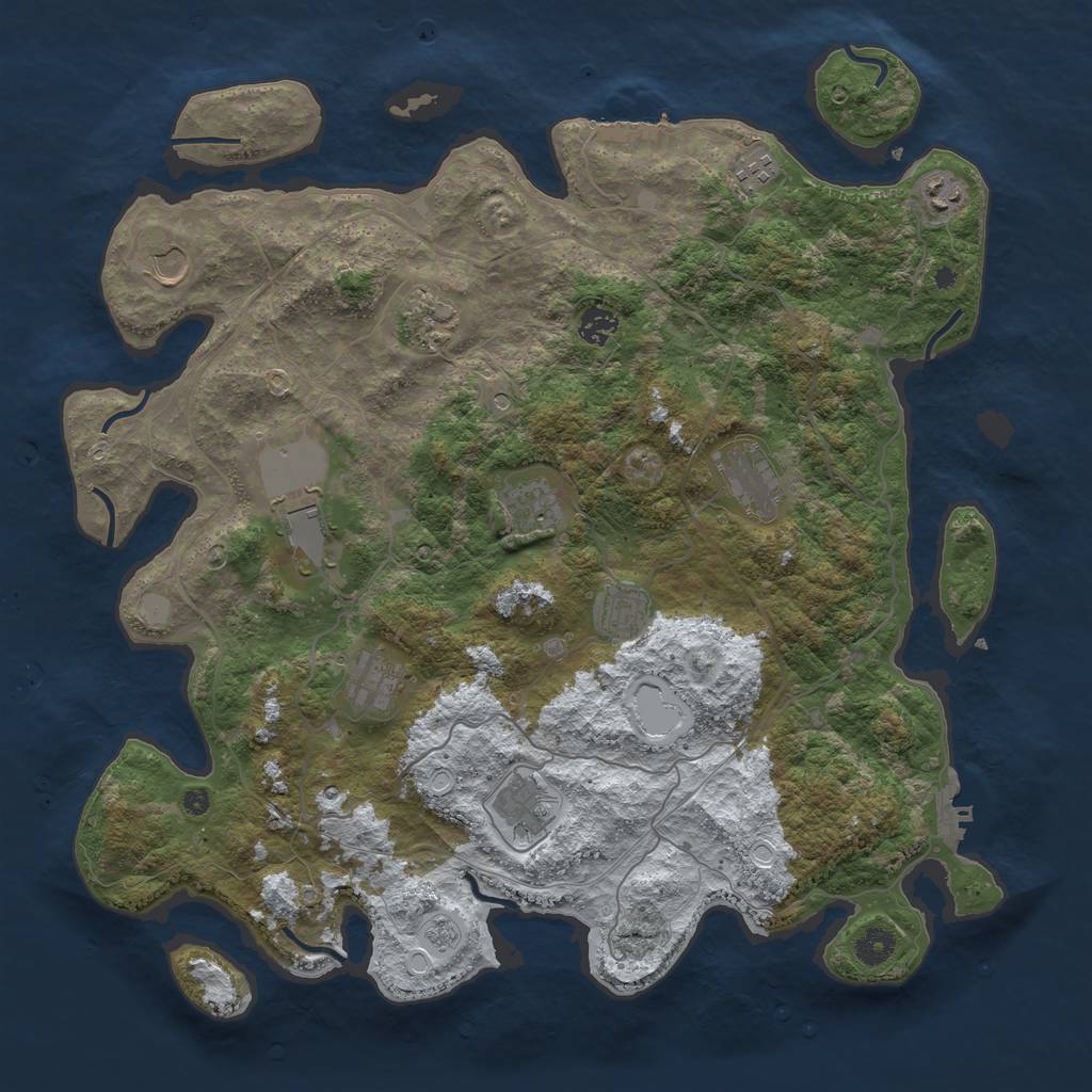 Rust Map: Procedural Map, Size: 4250, Seed: 9818, 20 Monuments