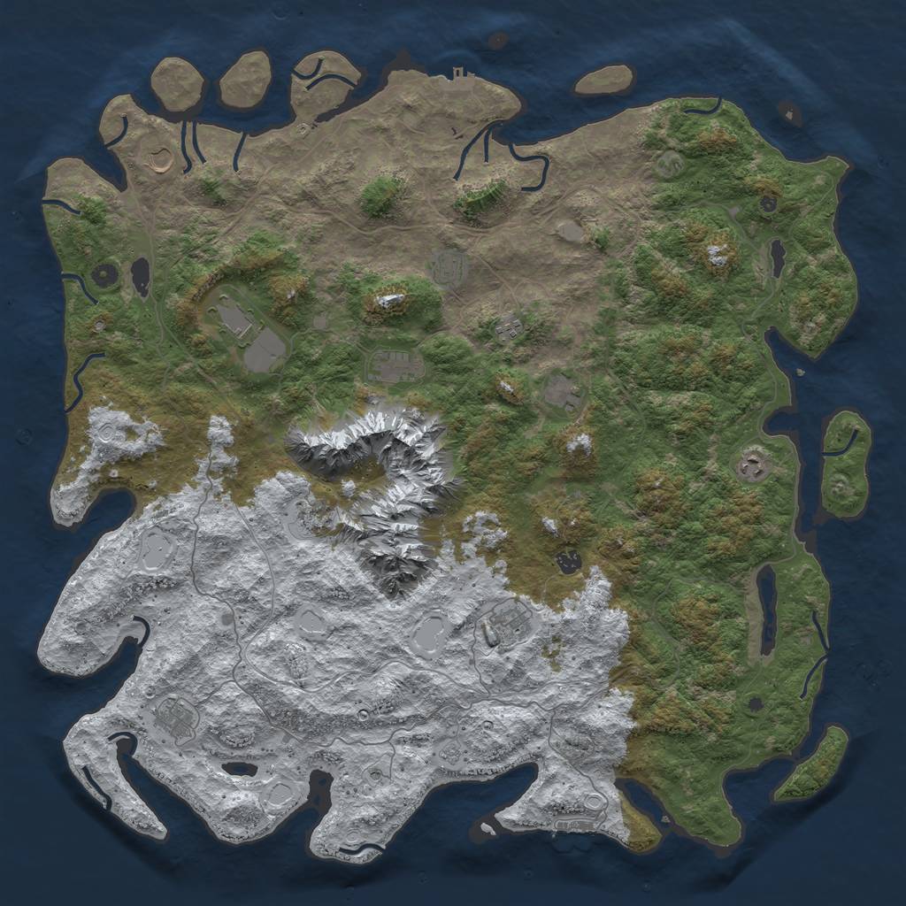 Rust Map: Procedural Map, Size: 5500, Seed: 63454, 20 Monuments