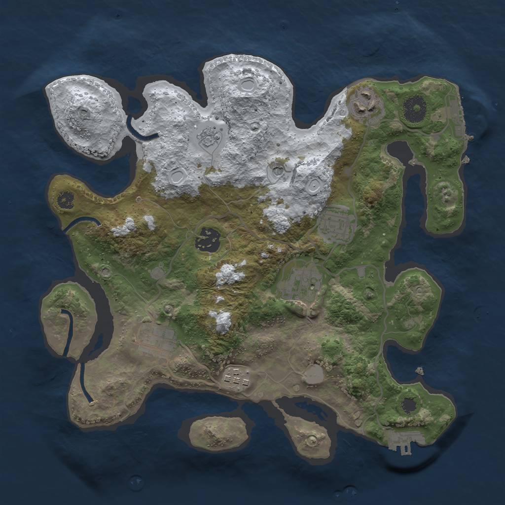 Rust Map: Procedural Map, Size: 3000, Seed: 1291113647, 15 Monuments