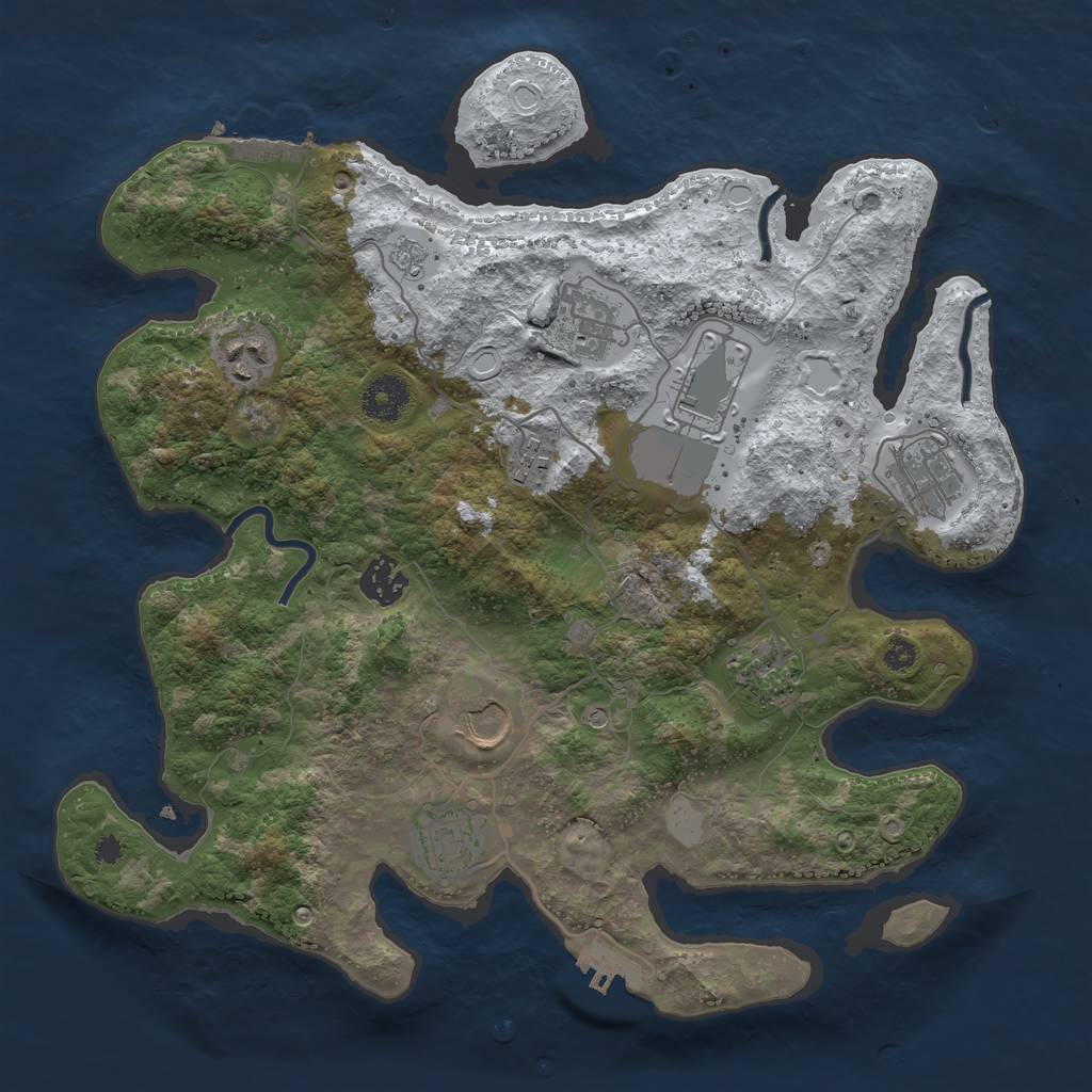 Rust Map: Procedural Map, Size: 3500, Seed: 1700600481, 18 Monuments