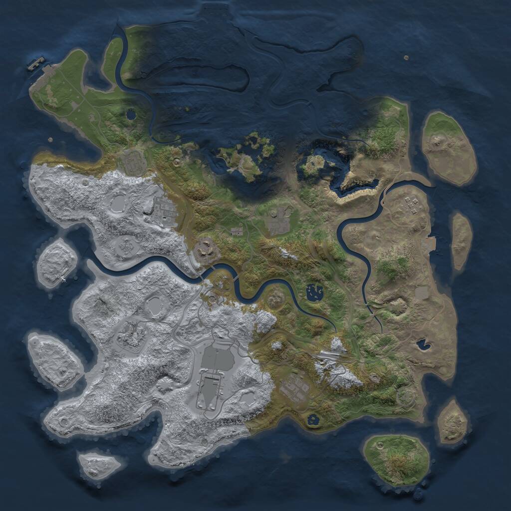Rust Map: Procedural Map, Size: 4250, Seed: 6942069, 15 Monuments