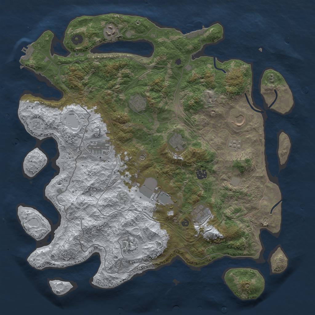 Rust Map: Procedural Map, Size: 4250, Seed: 6942069, 19 Monuments