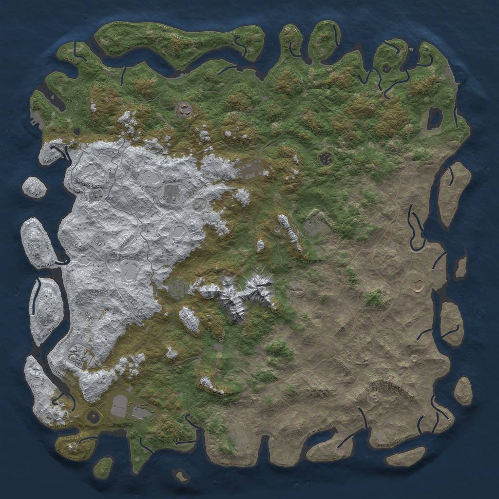 Rust Map: Procedural Map, Size: 6000, Seed: 156592, 20 Monuments