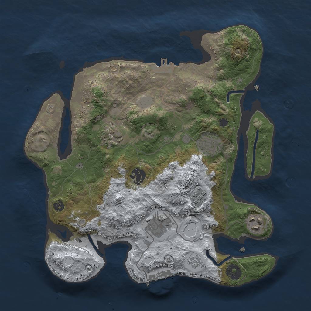 Rust Map: Procedural Map, Size: 3000, Seed: 609, 14 Monuments