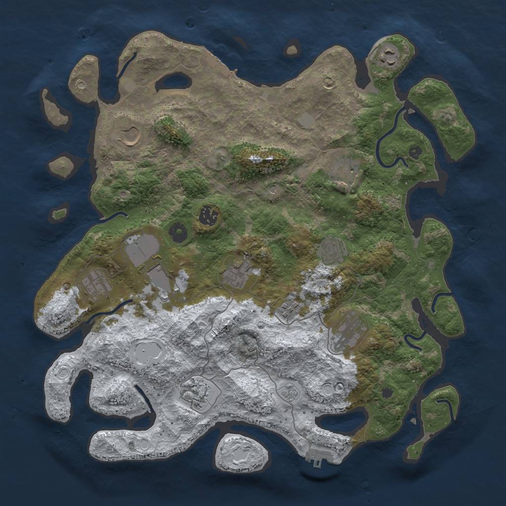 Rust Map: Procedural Map, Size: 3950, Seed: 335, 20 Monuments